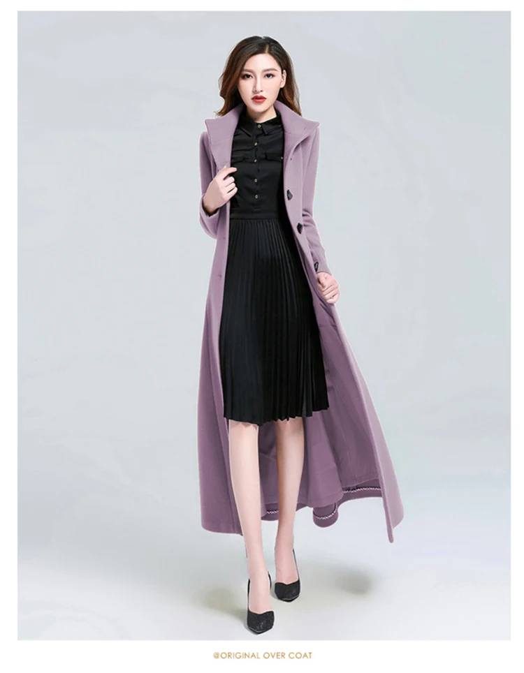 Большие размеры 2xl 3xl женское осенне-зимнее шерстяное длинное пальто Макси женский халат Верхняя одежда