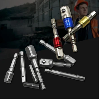 

8 Pieces/set 3 Sizes Socket Adapter Set Hex Shank to 1/4,3/8,1/2 Impact Driver Drill BIts for DIYer, Woodworker