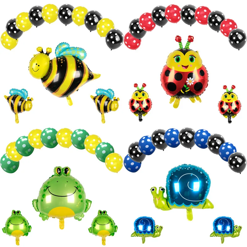 Bee Frog Ladybug Snail Aluminum Film Balloon Set Children's Toy Birthday Party Banquet Decoration