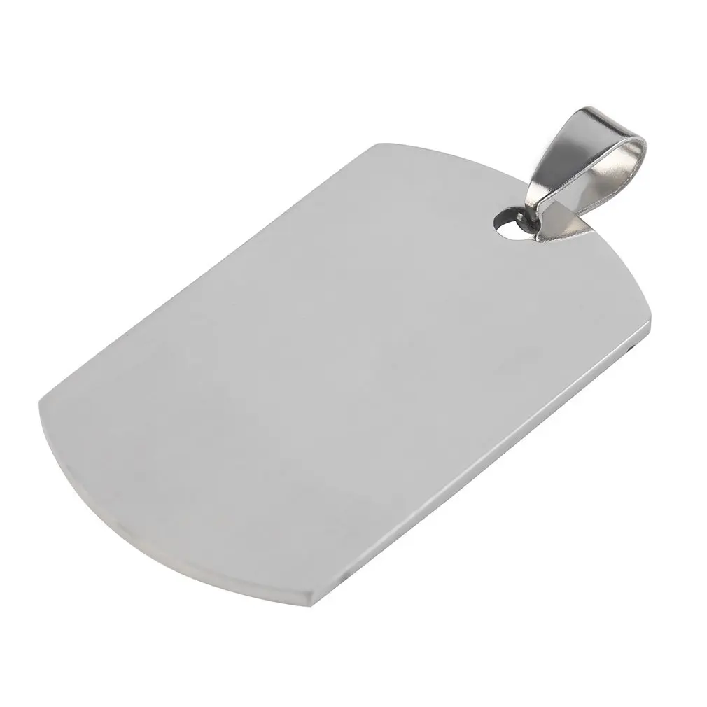 

Promotions! Fashion Military Men's Stainless Steel Silver Plain Dog Tag Pendant No Chain Drop Shipping