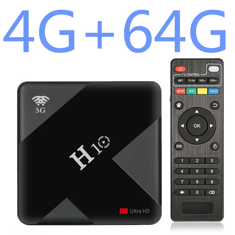 4G 64G Smart Android 8,1 tv Box H10 H6 4 Гб ОЗУ 64 ГБ 32 ГБ 16 ГБ H.265 Wifi медиаплеер 4K для Google Youtube телеприставка Android tv Box - Цвет: 4G 64G