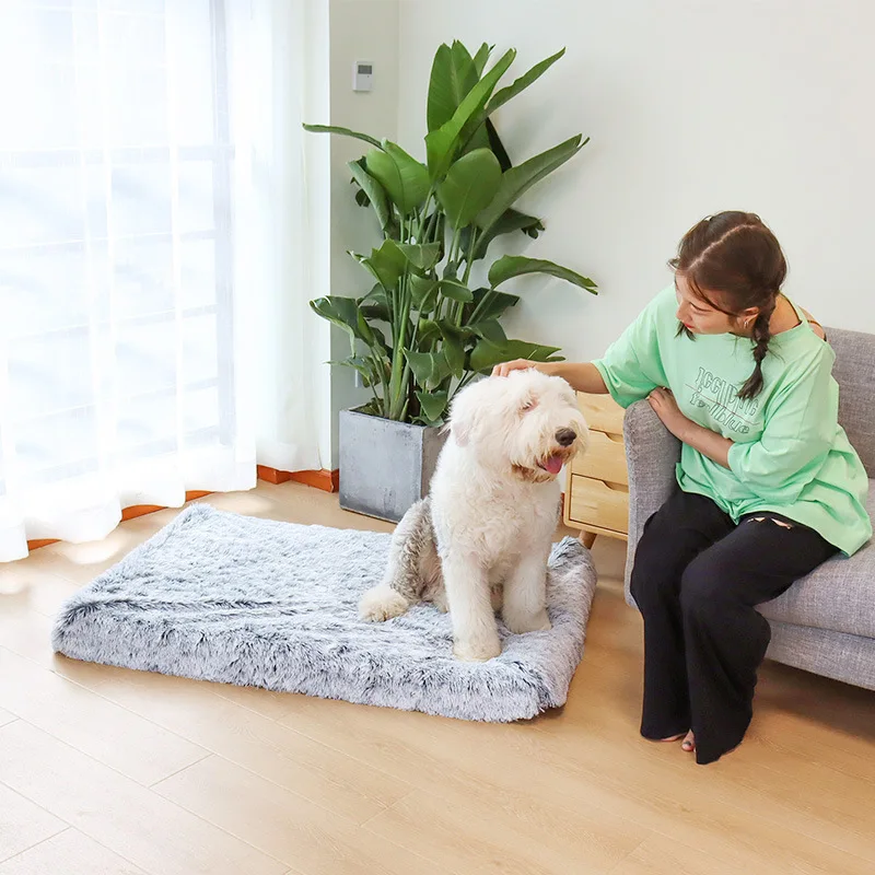 

Winter Plush Square Deep Sleep Dog Mat Removable And Washable Pet Dog Bed Soft Sponge Pad Warm Comfortable Cat Bed Pets Supplies