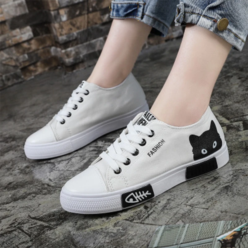 2020 New Women Flat Shoes Woman Lace Up Women's Round Toe Vulcanized Female Breathable Ladies Spring Autumn Casual Fashion