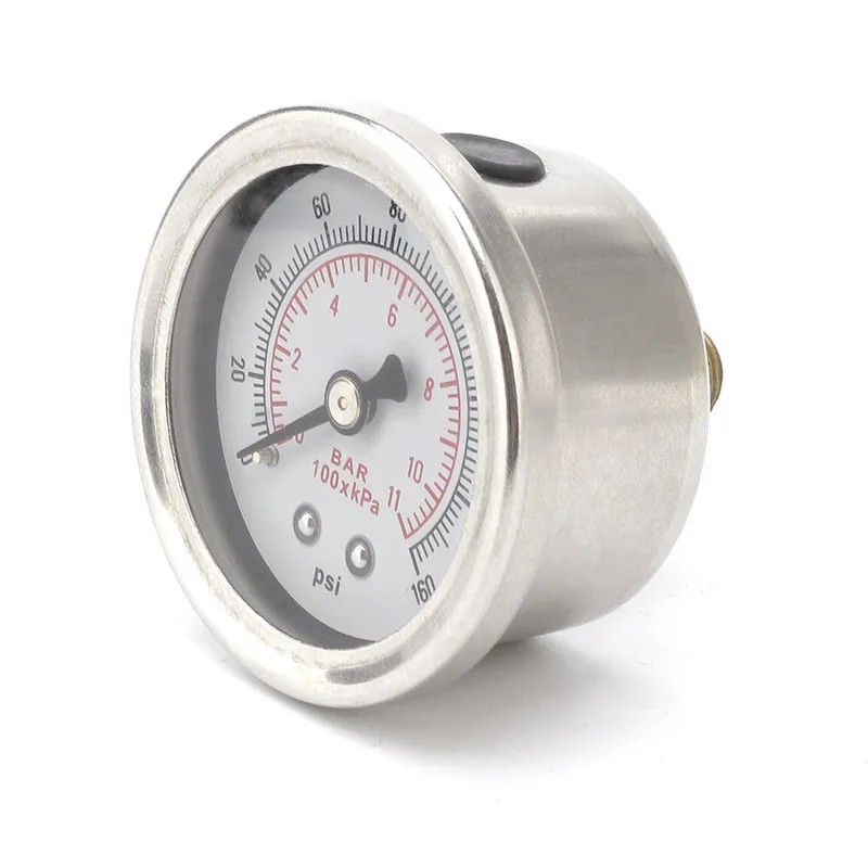 Высокое качество топлива Манометр жидкости 0-160 psi масла пресс манометр топлива Белый лицо Универсальный 1/8 NPT