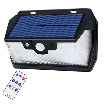 

55 Led-Solar-Garden-Wall-Light Remote-Control Motion-Sensor USB Rechargeable Outdoor 3 side Lighting