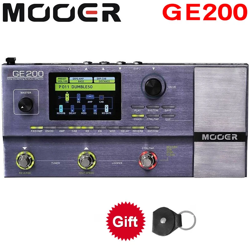 

Mooer GE200 Amp моделирование Многофункциональный процессор педаль с 26 ИК динамиком кабина модель 52 второй Лупер 55 модели усилителей 4,9