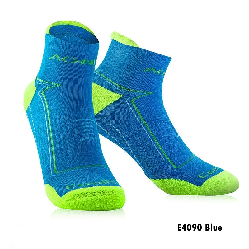 E4090 Blue AONIJIE для спорта на открытом воздухе, бега, спортивной производительности, вкладка, тренировочная подушка, Компрессионные носки, защита от пятки, для велоспорта, E4090 - Цвет: E4090 Blue