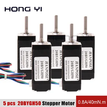 

Nema8 Stepper motor 20*50mm 0.8A 1.8 degree High Torque mini motor 20BYGH50 For 3D Printer Monitor Equipment 5pcs/lot