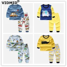 VIDMID/весенние комплекты одежды для маленьких мальчиков футболки с длинными рукавами+ штаны комплекты одежды для мальчиков повседневная хлопковая детская одежда для мальчиков, 4051