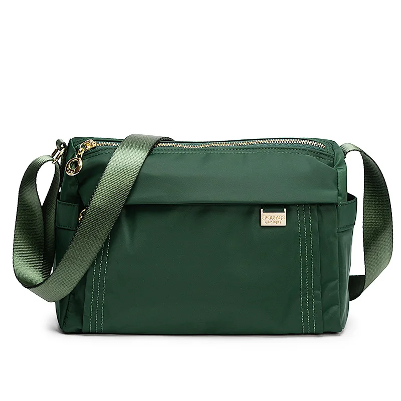 Fouvor новые модные маленькие сумки через плечо для женщин нейлоновая одноцветная сумка на молнии 6013-04 - Цвет: green