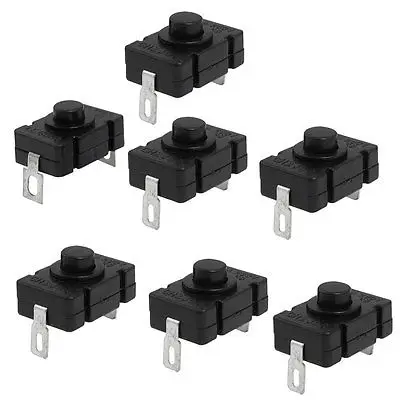 

7 Pcs 250VAC 1.5A Vertical 2 Pins Latching Torch Push Button Switch