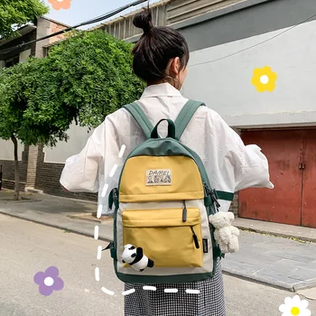 

Japanese-style Harajuku INS Vintage Hong Kong Style Workwear Versatile Student Backpack Korean-style Ulzzang Backpack School Bag