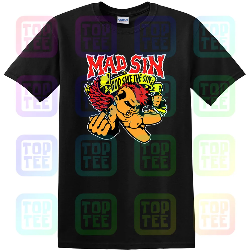 Мужская футболка в стиле панк-рок Mad Sin God Save The черная хлопковая S-XXXL размер | одежда