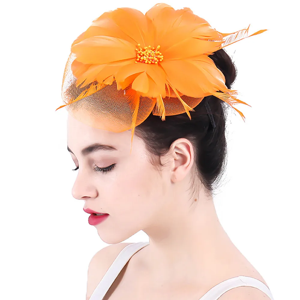 Orange Crinoline Fascinators Hats Top 