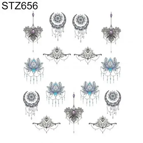 STZ656 С Цветочным пером, простой дизайн, рисунок, для женщин, наклейки для ногтей, самоклеющаяся наклейка, слайдер, Декор, красота, сделай сам, инструмент для маникюра - Цвет: STZ656