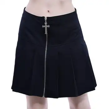 

Women's Cross Zipper Fly Mini Pleated Skirts S032