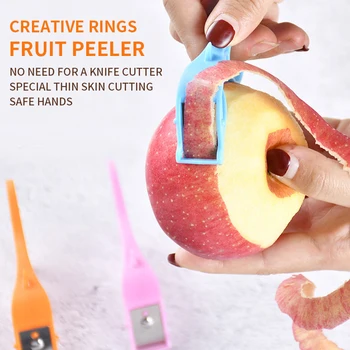 

Multifunction Apple Fruit Thin Skin Scraping Skin Continuous Tool Hand Peeler Finger Ring Fruit Skin Sharpener Kitchen Tools