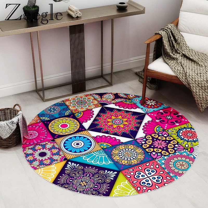 Round Carpet Non-slip Floor Mat Doormat Kids Room Rug Bedside Mat Coffee Table Carpet Study Room Chair Mat Funny Living Room Rug