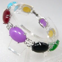 Женский прекрасный красочный браслет из натурального камня