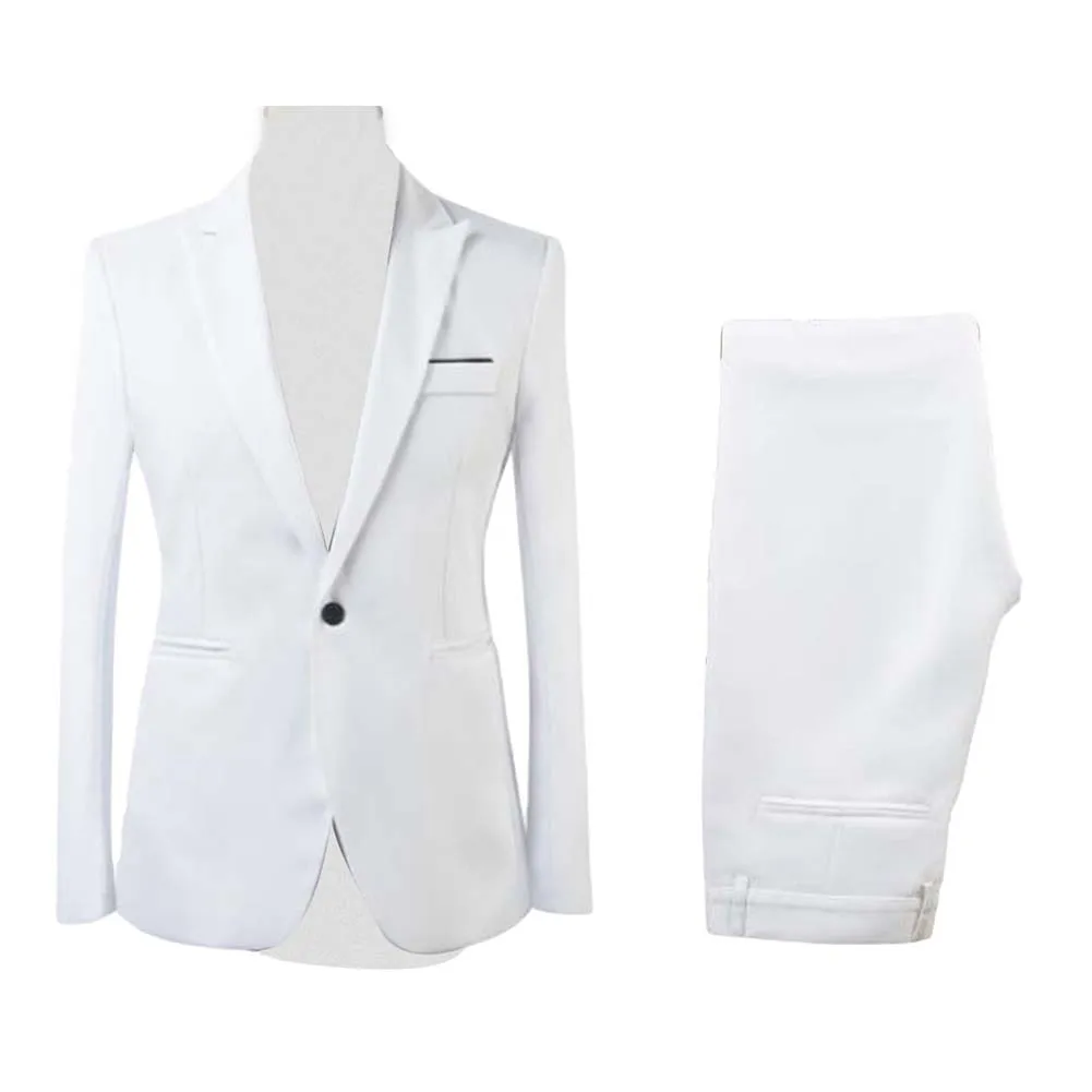 2019 Asian Size Mens Suits Set Formal Blazer pants Marriage Tuxedo male 2 Piece suit set Terno wedding mens suit