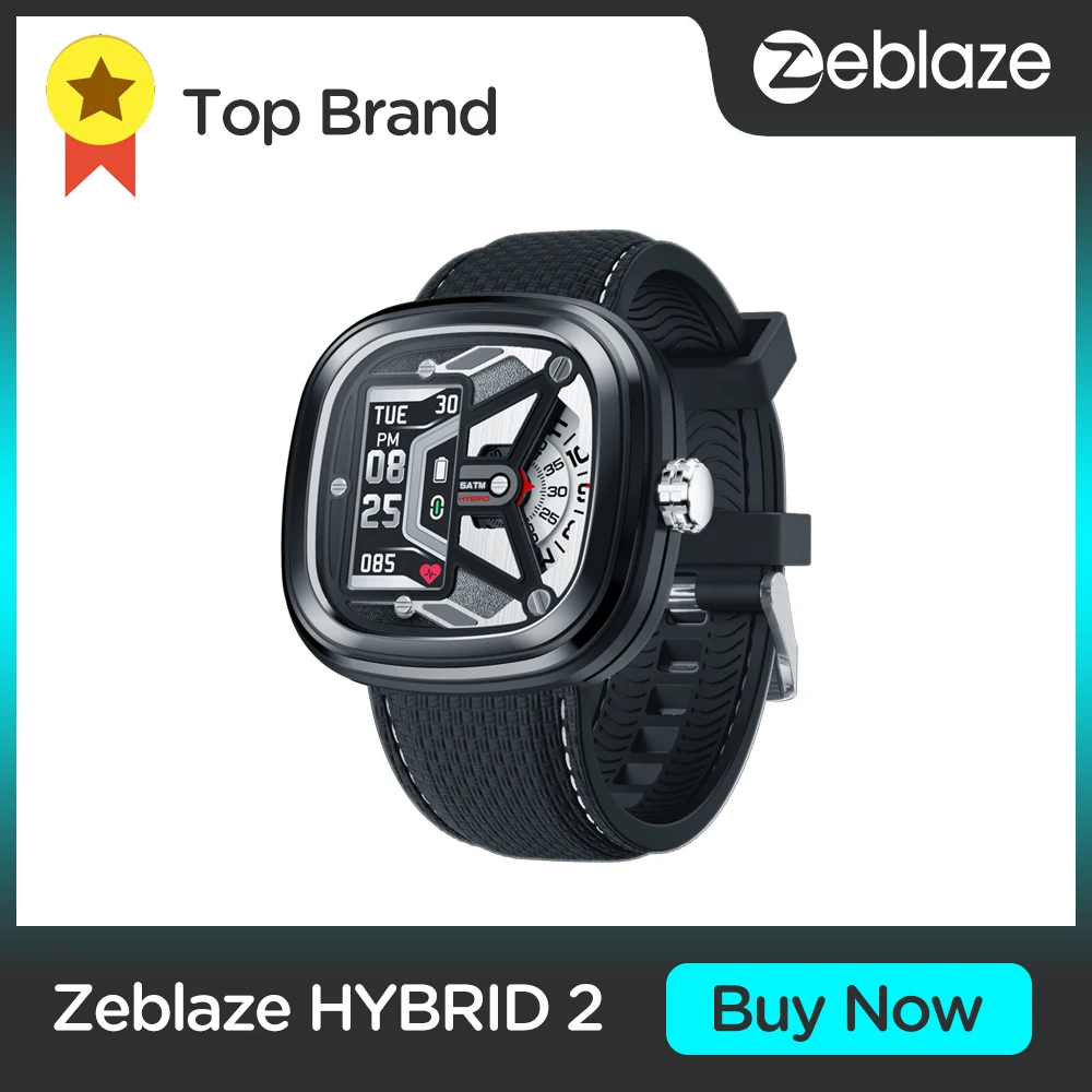 Zeblaze Hybrid 2 Heart Rate Blood Pressure Monitor Smartwatch 50M Waterproof 0.96'' IPS Stylish Long Battery Life Smart Watch |
