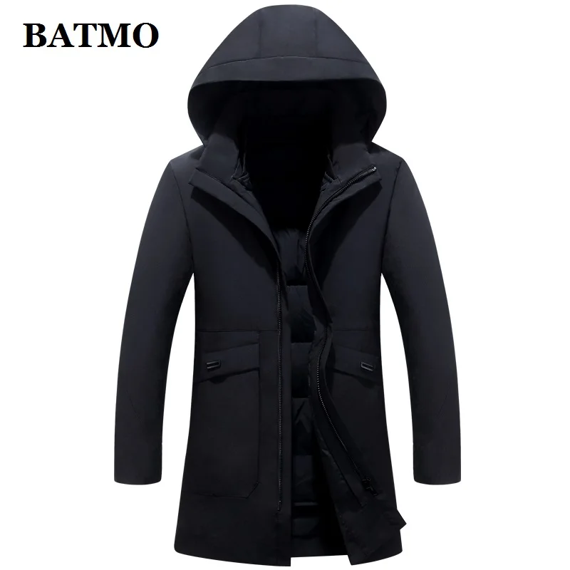BATMO 80% Белые куртки с капюшоном на утином пуху для мужчин, мужские толстые пуховики, большие размеры M-4XL 967