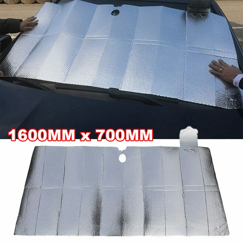 1PC Silvery Car Window Screen Sun Shade Mesh Cover Windshield Sunshade Visor