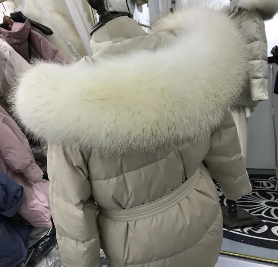 Новое поступление, пальто с капюшоном и большим меховым воротником размера плюс, женское плотное теплое пальто