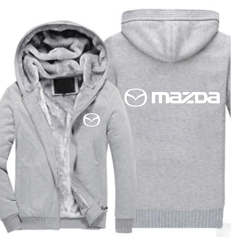 7 Новинка, зимняя мужская толстовка на молнии, куртка, марка Mazda Fashtion, белый цвет, утолщенная удобная толстовка, теплая куртка - Цвет: 7