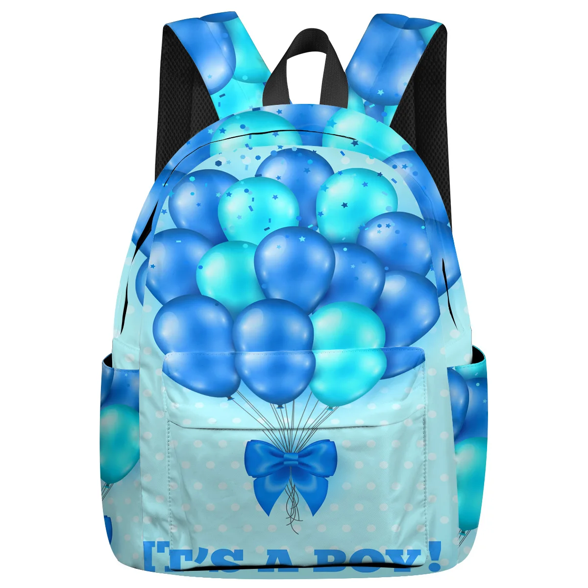 

WHEREISART Blue Balloon With It'S A Boy Backpacks Laptop With Usb Charging Port Fashion Backpacks Kids' Backpacks Sports