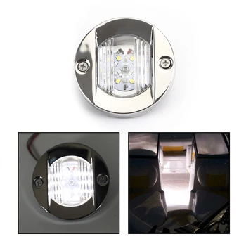 

Artudatech 2835SMD 12V 6 LED 3" Round White Marine Boat Yacht Transom Chrome Anchor Stern Light