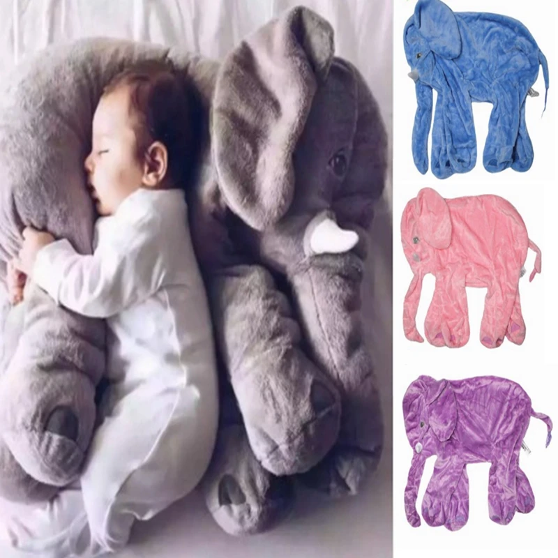 

Lovely elephant sleeping pillow fur toy non-polypropylene plush animal soft elephant baby sleeping pillow toy birthday gift