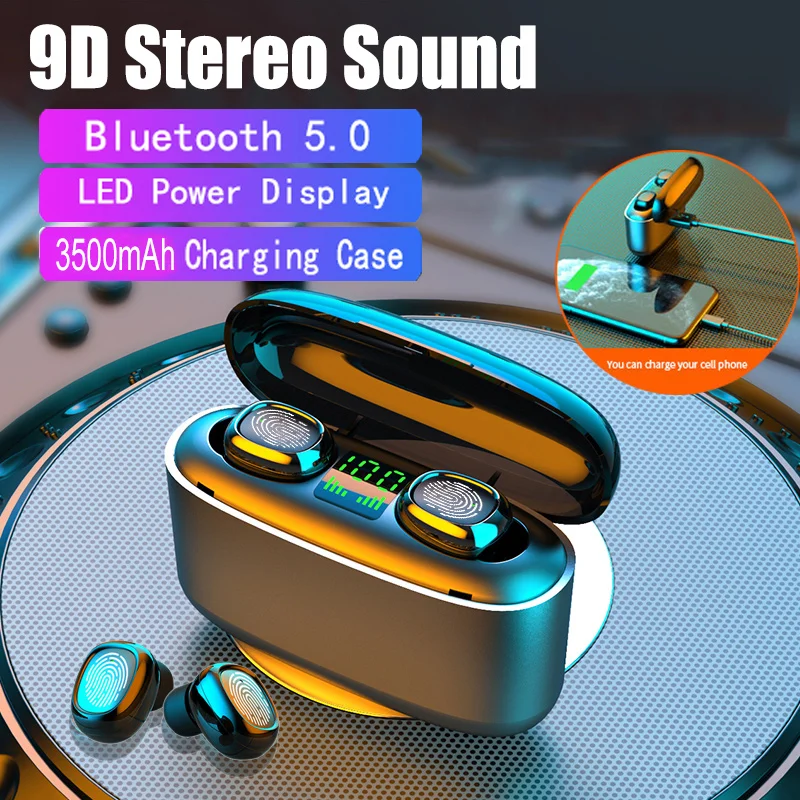 

New TWS Wireless Bluetooth 5.0 earphones G5S Sports Touch headphones 9D Stereo Earbud 3500mAh Charging case For iPhone Xiaomi