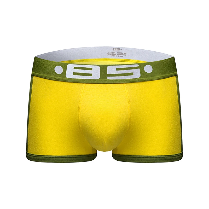 ORLVS дышащее Мужское нижнее белье, мужские боксеры, одноцветные шорты из дышащего хлопка, Cueca Tanga, мужские быстросохнущие сетчатые шорты OR125 - Цвет: BS40-Yellow