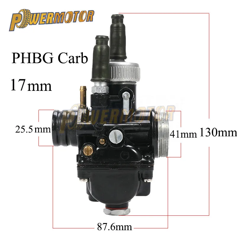 Черный гоночный мотоцикл карбюратор Carburador Carb 17 19 21 мм Dellorto Реплика для Yamaha KTM Puch Zuma BWS100 PHBG мотоцикл - Цвет: 17MM