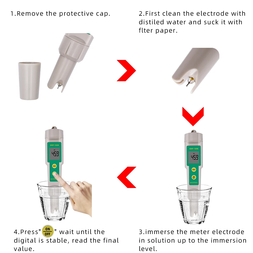ORP Tester 169E/169F ORP Detector Waterproof Meter for Water Quality Measurement water tester water quality detector