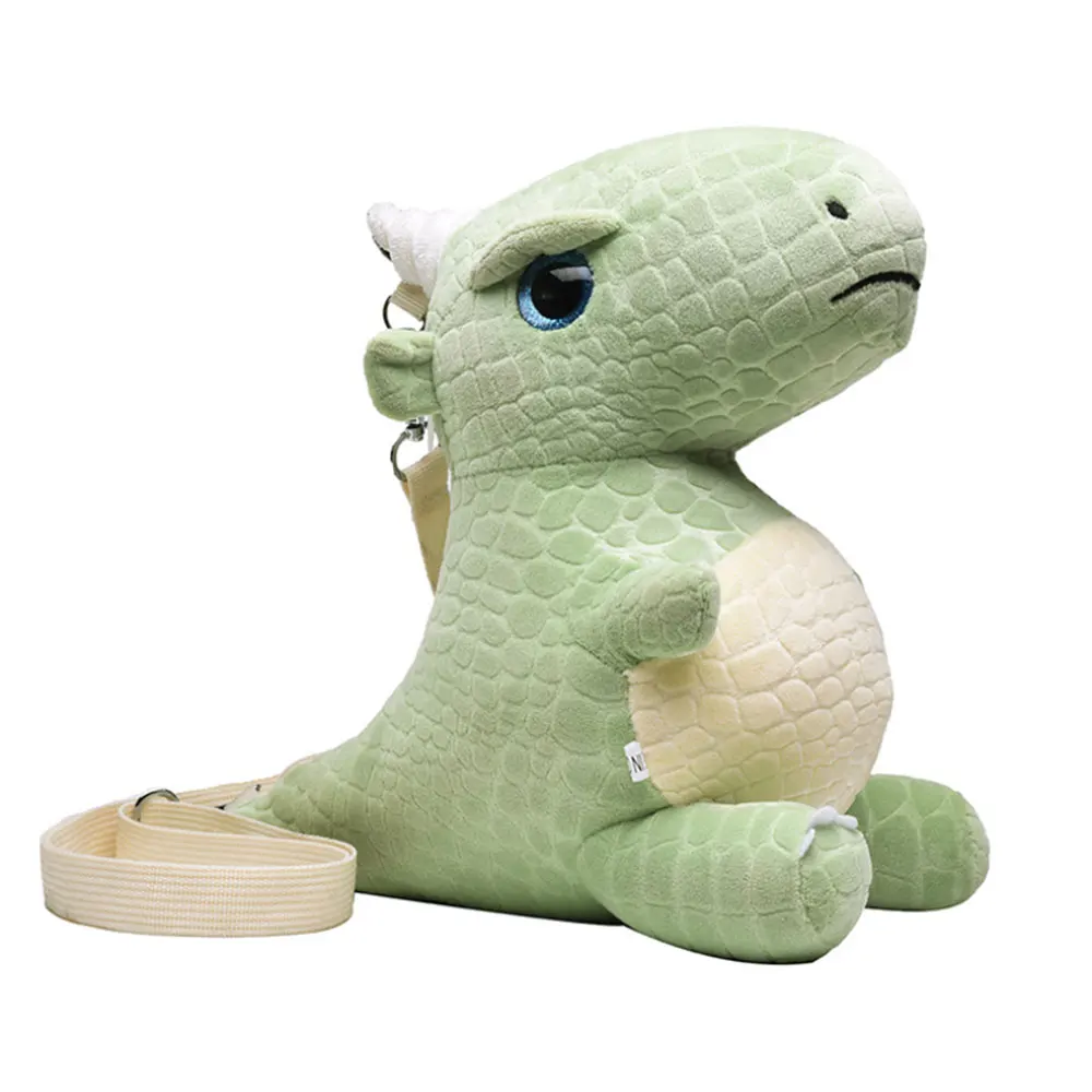 Green Dinosaur Мультяшный плюшевый рюкзак, милые фруктовые животные, детские мягкие плюшевые игрушки, детская сумка через плечо, Студенческая сумка для детей, подарок на день рождения, Kawaii - Цвет: Green Dinosaur