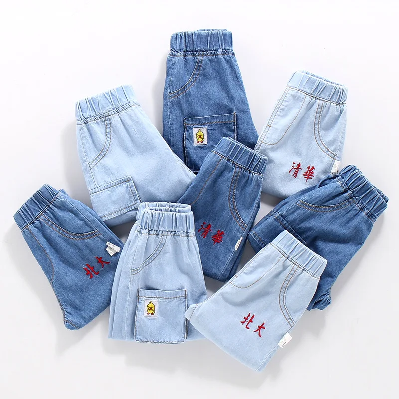 New Style Childrenswear BOY'S Pants Jeans Thin Children Summer Children Casual Cartoon Pocket Short Shorts