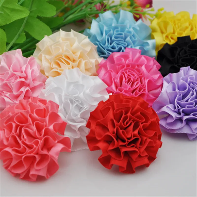 20pcs Ribbon Flowers Bows Sewing Appliques Craft Wedding Decoration A150