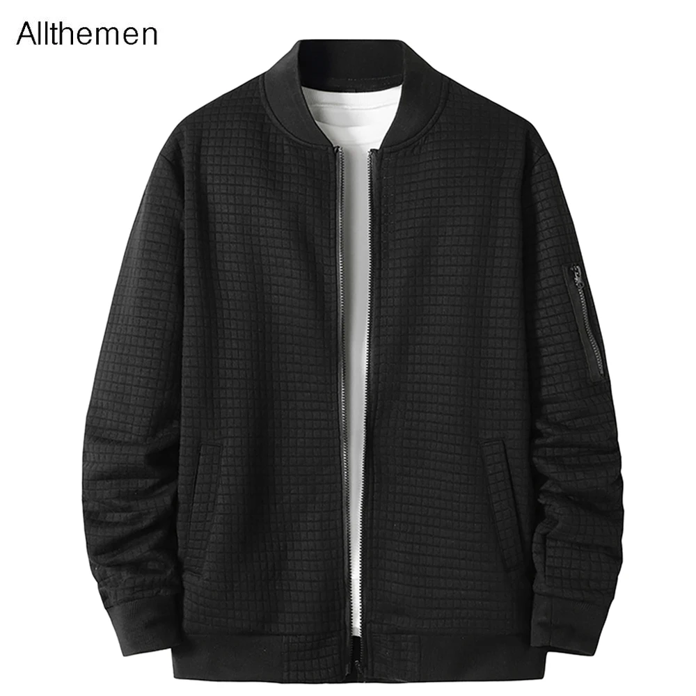 

Allthemen Men's Jacket 2020 Autumn Jacket Men's Solid Color Check Stand Collar Coats New Casual Warm Thick Waterproof Outwear