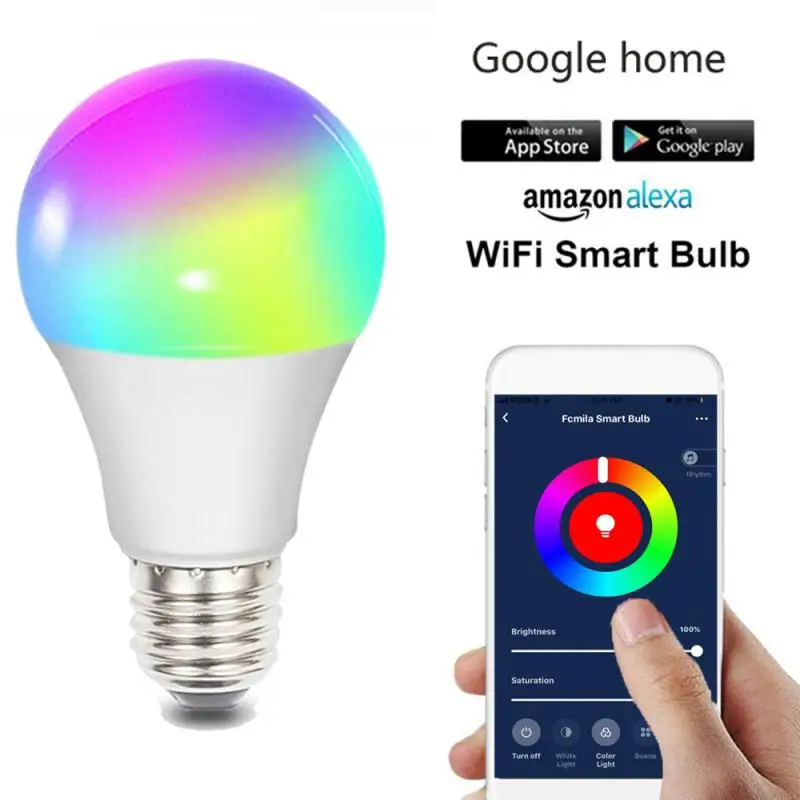 Смарт-лампочка WiFi светодиодный светильник E27 E26 B22 G10 RGBW 10 Вт Диммируемый светодиодный WiFi светильник лампа для Google Home Alexa эхо пульт дистанционного управления