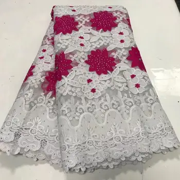 

High Quality African Swiss Voile Lace In Switzerland For Party With Stones 5Yards 2020 New Design African Laces Fabric