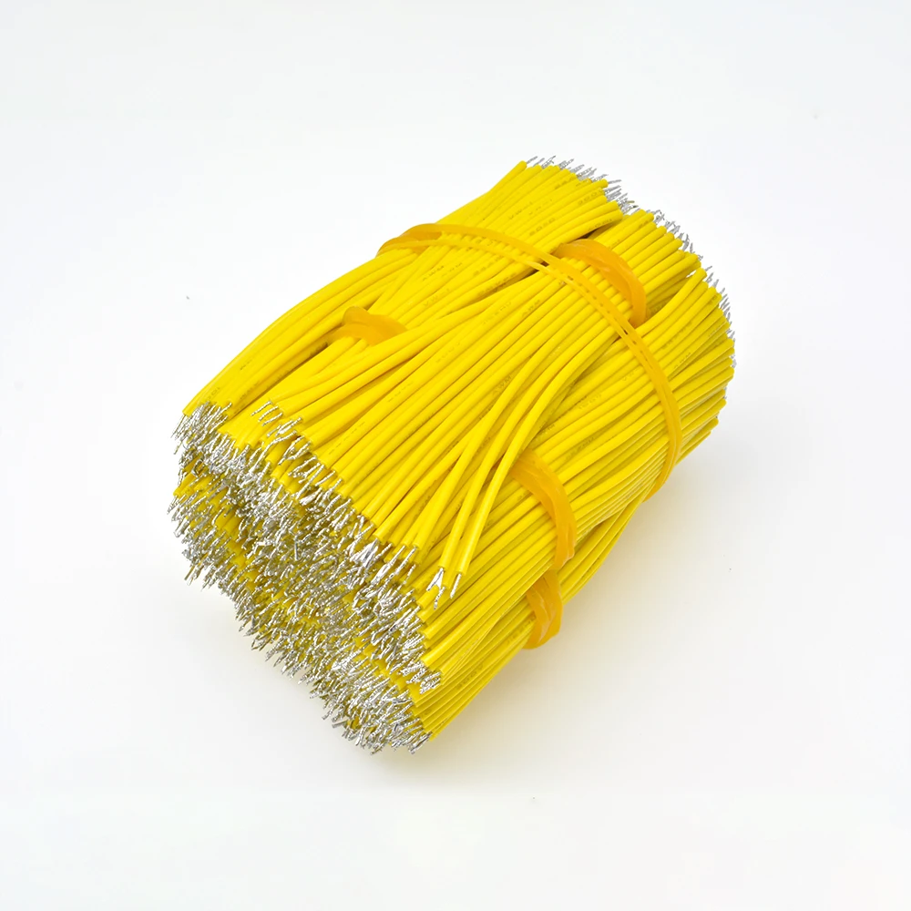 100 шт. UL1007 провод 24AWG 1,4 мм ПВХ электронный 8 см/10 см/15 см/20 см кабель UL сертификация многофункциональные инструменты линия 300 в - Цвет: Цвет: желтый