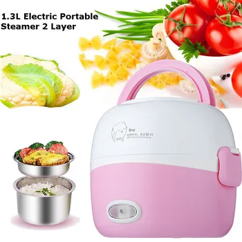 

Rice Cooker Insulation Heating Mini Electric Lunch Box 2 Layers Portable Steamer Multifunction Automatic Food Container
