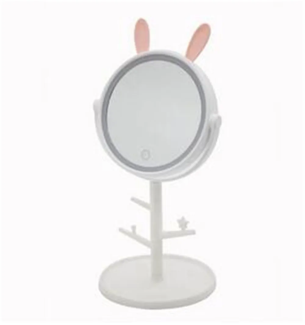 Maquillaje de conejo espejo de almacenamiento de tabla de la lámpara LED táctil interruptor de la batería 1000mA 