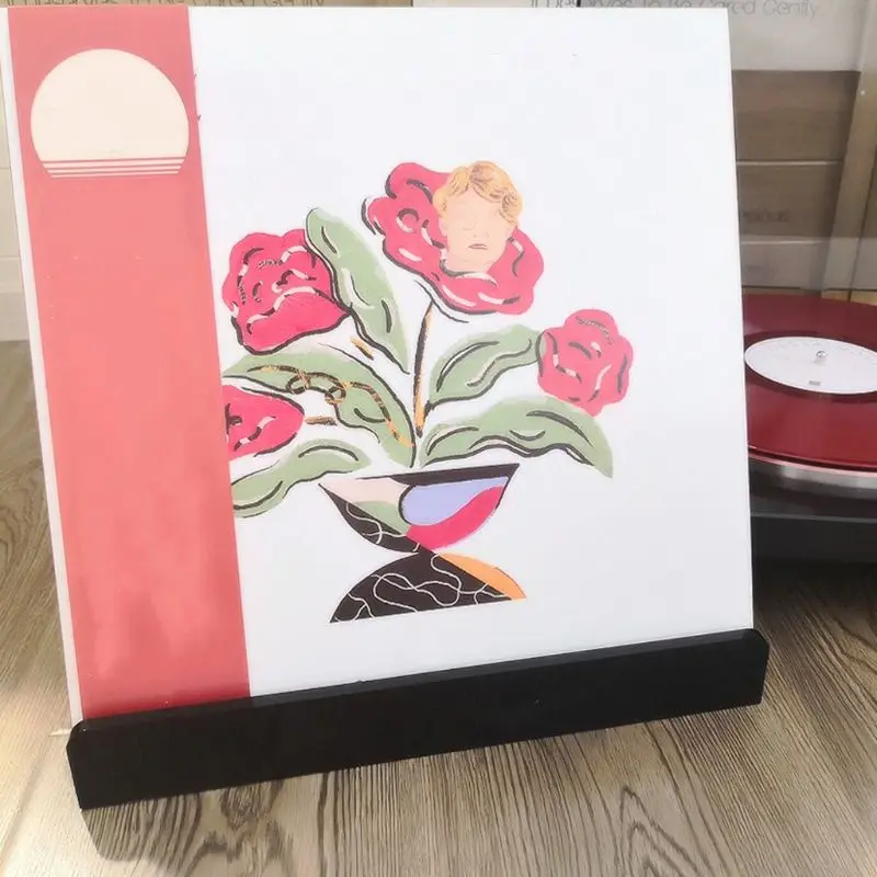 Durable Acrylic Record Stand Holder Storage Rack for 12 Inch LP Vinyl Records Accessories for Home Office Use A5YA