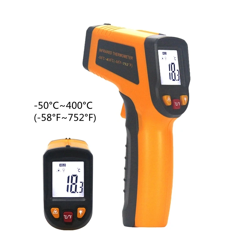 Infrared Thermometer Laser Pyrometer 400C 750C 950C Non-contact LCD IR Thermometer Gun Point Temperature Meter Backlight