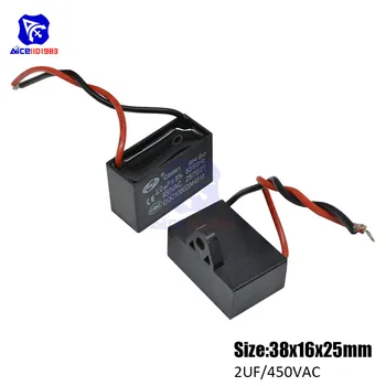 

diymore CBB61 AC 450V 2μF±5% Capacitance 50/60Hz 2 Wires Running Capacitor for Air Conditioner Fan Motor