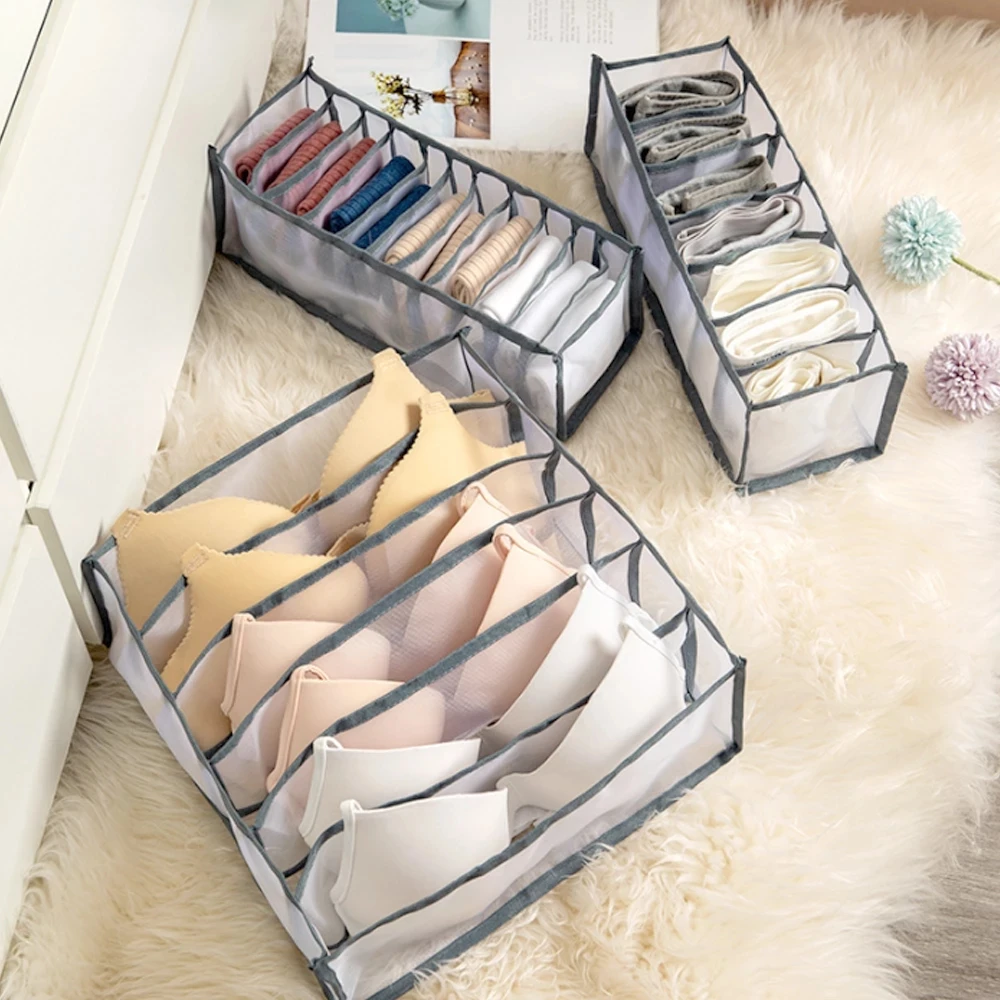

Underwear Storage Box with Compartments Socks Bra Underpants Organizer Drawers Divider Box Storage Box Cabinet Drawer Divider