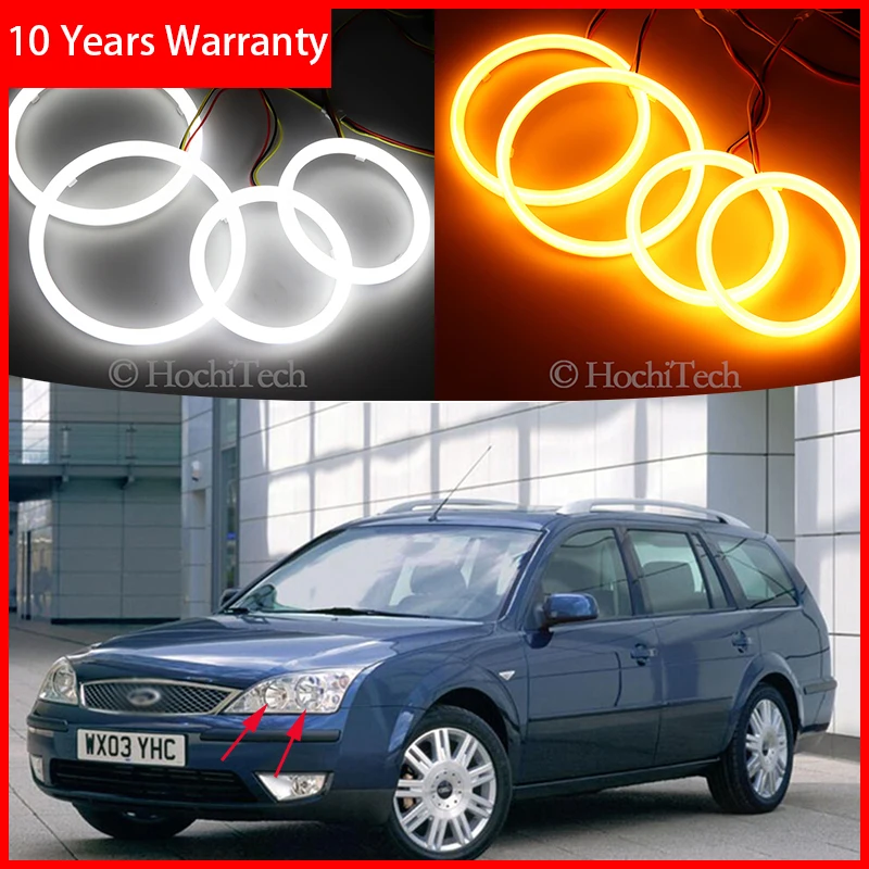 

Cotton Switchback LED White Amber Angel Eye Halo Rings DRL turn signal light for FORD Mondeo MK3 2001-2007